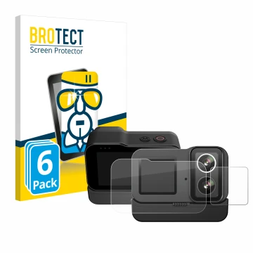 Parte frontale di una confezione del prodotto con il logo del marchio BROTECT. Accanto è raffigurato il dispositivo SJCAM SJ20