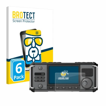 Parte frontale di una confezione del prodotto con il logo del marchio BROTECT. Accanto è raffigurato il dispositivo Xiegu X620