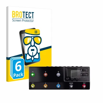 Parte frontale di una confezione del prodotto con il logo del marchio BROTECT. Accanto è raffigurato il dispositivo Line 6 hx 