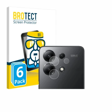 Parte frontale di una confezione del prodotto con il logo del marchio BROTECT. Accanto è raffigurato il dispositivo Xiaomi Red