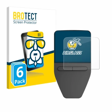 Parte frontale di una confezione del prodotto con il logo del marchio BROTECT. Accanto è raffigurato il dispositivo Trezor Saf