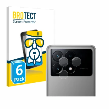 Parte frontale di una confezione del prodotto con il logo del marchio BROTECT. Accanto è raffigurato il dispositivo Xiaomi Poc