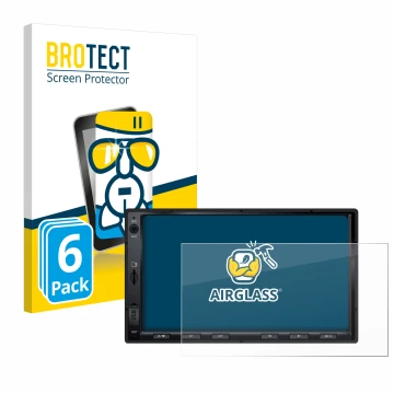 Parte frontale di una confezione del prodotto con il logo del marchio BROTECT. Accanto è raffigurato il dispositivo Atoto F7 W