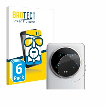 Parte frontale di una confezione del prodotto con il logo del marchio BROTECT. Accanto è raffigurato il dispositivo Xiaomi 14 