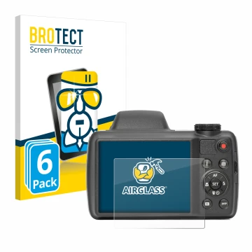 Parte frontale di una confezione del prodotto con il logo del marchio BROTECT. Accanto è raffigurato il dispositivo Kodak Pixp