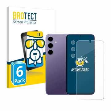 Parte frontale di una confezione del prodotto con il logo del marchio BROTECT. Accanto è raffigurato il dispositivo Samsung Ga
