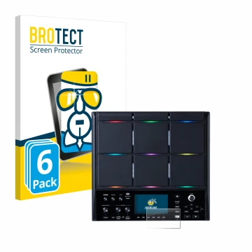 Parte frontale di una confezione del prodotto con il logo del marchio BROTECT. Accanto è raffigurato il dispositivo Roland SPD