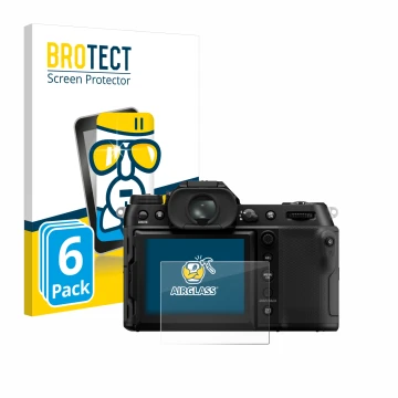 Parte frontale di una confezione del prodotto con il logo del marchio BROTECT. Accanto è raffigurato il dispositivo Fujifilm G