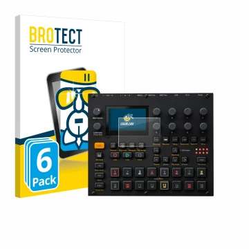 Parte frontale di una confezione del prodotto con il logo del marchio BROTECT. Accanto è raffigurato il dispositivo Elektron D