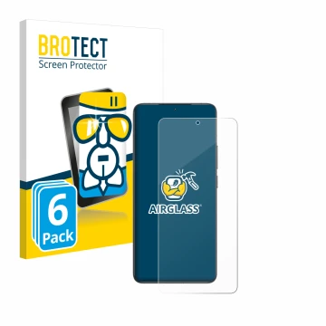 Parte frontale di una confezione del prodotto con il logo del marchio BROTECT. Accanto è raffigurato il dispositivo Xiaomi Poc