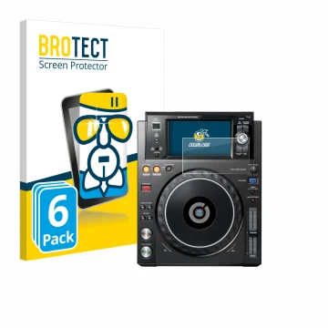 Parte frontale di una confezione del prodotto con il logo del marchio BROTECT. Accanto è raffigurato il dispositivo Pioneer XD