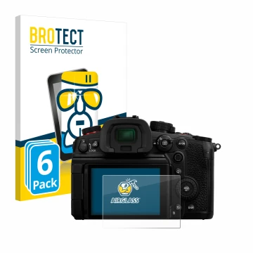 Parte frontale di una confezione del prodotto con il logo del marchio BROTECT. Accanto è raffigurato il dispositivo Panasonic 