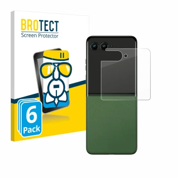Parte frontale di una confezione del prodotto con il logo del marchio BROTECT. Accanto è raffigurato il dispositivo Motorola R