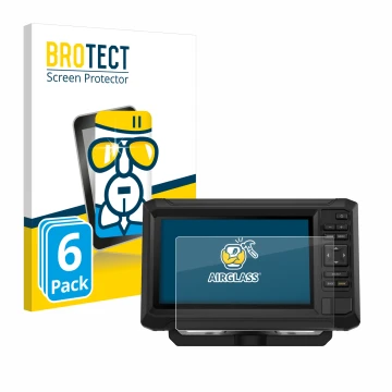Parte frontale di una confezione del prodotto con il logo del marchio BROTECT. Accanto è raffigurato il dispositivo Garmin ECH