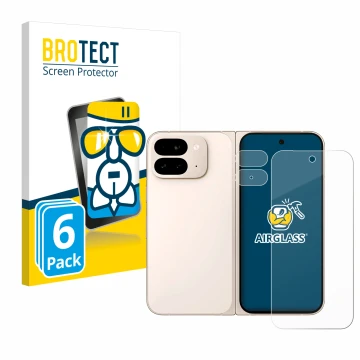 Parte frontale di una confezione del prodotto con il logo del marchio BROTECT. Accanto è raffigurato il dispositivo Google Pix