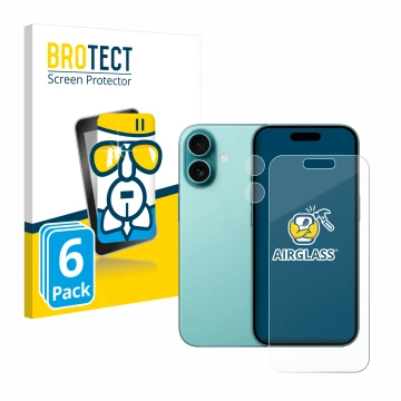 Parte frontale di una confezione del prodotto con il logo del marchio BROTECT. Accanto è raffigurato il dispositivo Apple iPho