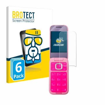 Parte frontale di una confezione del prodotto con il logo del marchio BROTECT. Accanto è raffigurato il dispositivo HMD Barbie