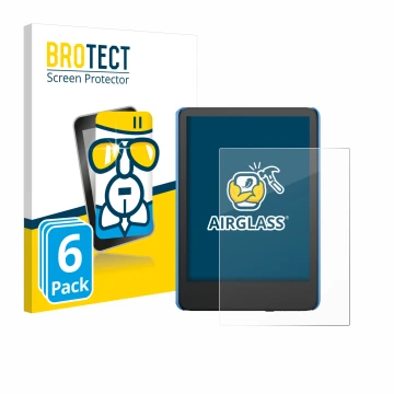 Parte frontale di una confezione del prodotto con il logo del marchio BROTECT. Accanto è raffigurato il dispositivo Amazon Kin