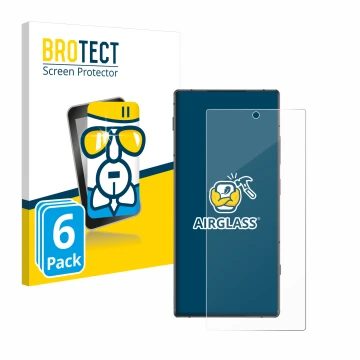 Parte frontale di una confezione del prodotto con il logo del marchio BROTECT. Accanto è raffigurato il dispositivo Nubia Z70 