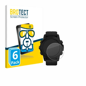 Parte frontale di una confezione del prodotto con il logo del marchio BROTECT. Accanto è raffigurato il dispositivo Garmin Des