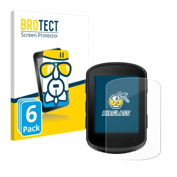 Parte frontale di una confezione del prodotto con il logo del marchio BROTECT. Accanto è raffigurato il dispositivo Garmin Edg