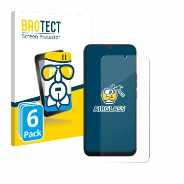 Parte frontale di una confezione del prodotto con il logo del marchio BROTECT. Accanto è raffigurato il dispositivo Volla Phon