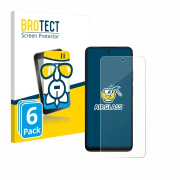 Parte frontale di una confezione del prodotto con il logo del marchio BROTECT. Accanto è raffigurato il dispositivo Motorola M