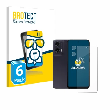 Parte frontale di una confezione del prodotto con il logo del marchio BROTECT. Accanto è raffigurato il dispositivo Motorola M