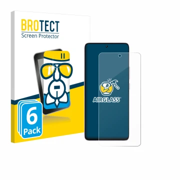 Parte frontale di una confezione del prodotto con il logo del marchio BROTECT. Accanto è raffigurato il dispositivo Xiaomi Poc