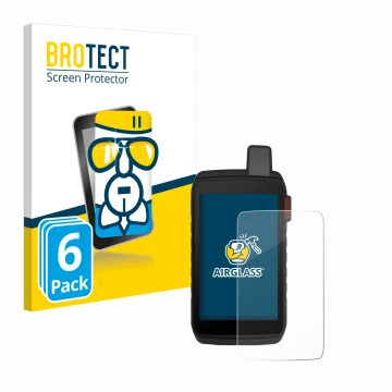 Parte frontale di una confezione del prodotto con il logo del marchio BROTECT. Accanto è raffigurato il dispositivo Garmin Mon