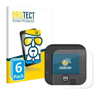 Parte frontale di una confezione del prodotto con il logo del marchio BROTECT. Accanto è raffigurato il dispositivo ISDT Q6 Re