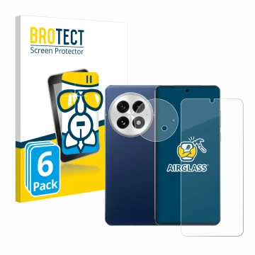 Parte frontale di una confezione del prodotto con il logo del marchio BROTECT. Accanto è raffigurato il dispositivo OnePlus 13