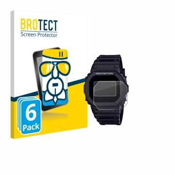 Parte frontale di una confezione del prodotto con il logo del marchio BROTECT. Accanto è raffigurato il dispositivo Casio G-Sh