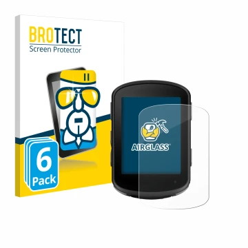 Parte frontale di una confezione del prodotto con il logo del marchio BROTECT. Accanto è raffigurato il dispositivo Garmin Edg