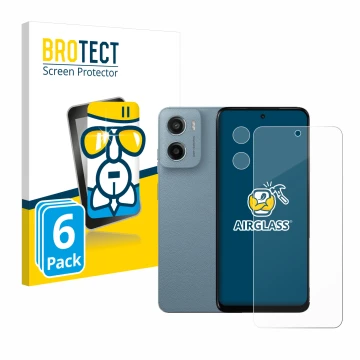 Parte frontale di una confezione del prodotto con il logo del marchio BROTECT. Accanto è raffigurato il dispositivo Motorola M
