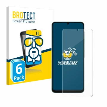 Parte frontale di una confezione del prodotto con il logo del marchio BROTECT. Accanto è raffigurato il dispositivo Samsung Ga