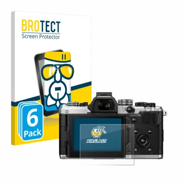 Parte frontale di una confezione del prodotto con il logo del marchio BROTECT. Accanto è raffigurato il dispositivo OM System 