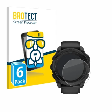 Parte frontale di una confezione del prodotto con il logo del marchio BROTECT. Accanto è raffigurato il dispositivo Garmin Tac