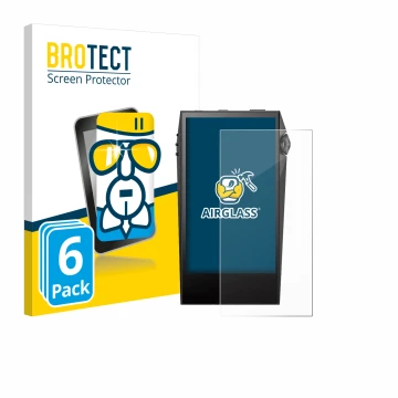 Parte frontale di una confezione del prodotto con il logo del marchio BROTECT. Accanto è raffigurato il dispositivo Astell&Ker