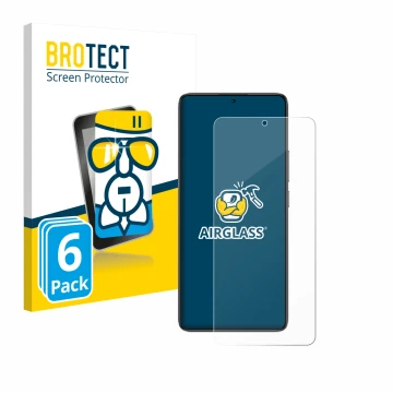 Parte frontale di una confezione del prodotto con il logo del marchio BROTECT. Accanto è raffigurato il dispositivo Xiaomi Poc