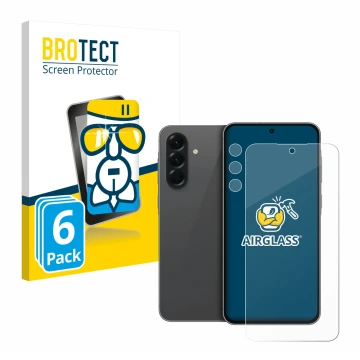 Parte frontale di una confezione del prodotto con il logo del marchio BROTECT. Accanto è raffigurato il dispositivo Samsung Ga