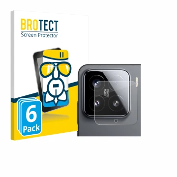 Parte frontale di una confezione del prodotto con il logo del marchio BROTECT. Accanto è raffigurato il dispositivo Xiaomi 15 