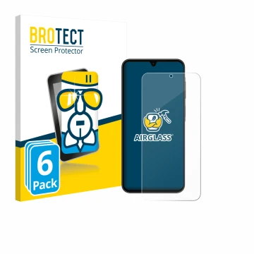Parte frontale di una confezione del prodotto con il logo del marchio BROTECT. Accanto è raffigurato il dispositivo Samsung Ga