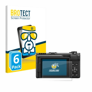 Parte frontale di una confezione del prodotto con il logo del marchio BROTECT. Accanto è raffigurato il dispositivo Canon Powe