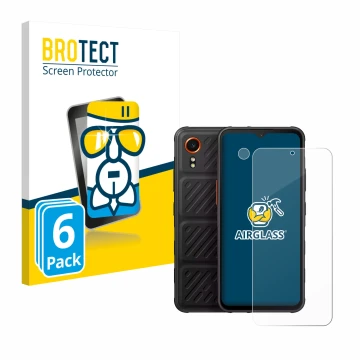 Parte frontale di una confezione del prodotto con il logo del marchio BROTECT. Accanto è raffigurato il dispositivo Samsung Ga