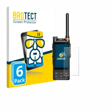 Parte frontale di una confezione del prodotto con il logo del marchio BROTECT. Accanto è raffigurato il dispositivo Hytera PDC