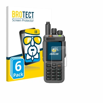 Parte frontale di una confezione del prodotto con il logo del marchio BROTECT. Accanto è raffigurato il dispositivo Radtel RT-