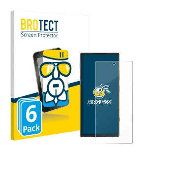 Parte frontale di una confezione del prodotto con il logo del marchio BROTECT. Accanto è raffigurato il dispositivo ZTE Nubia 