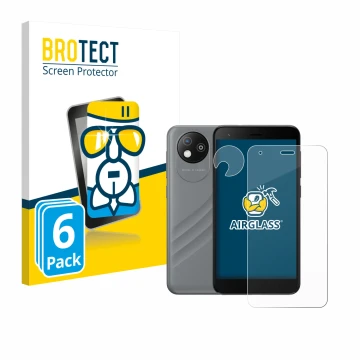 Parte frontale di una confezione del prodotto con il logo del marchio BROTECT. Accanto è raffigurato il dispositivo ZTE Blade 