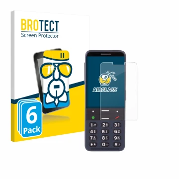 Parte frontale di una confezione del prodotto con il logo del marchio BROTECT. Accanto è raffigurato il dispositivo BlindShell